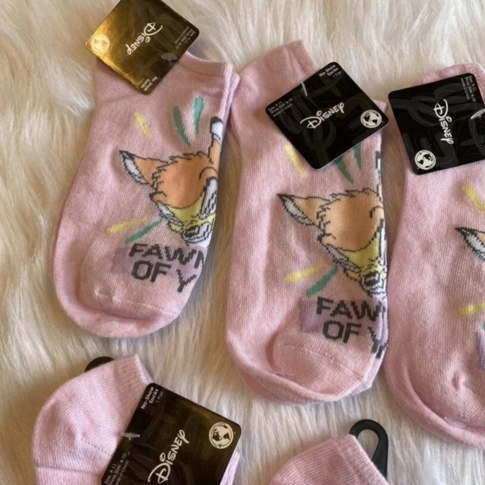 Disney Bambi Socks Womens Size 9-11 No Show Bundle Lot‎ Of 5